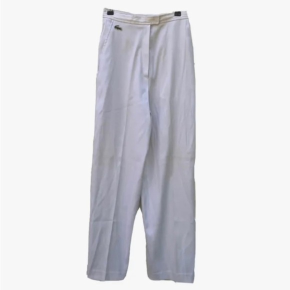 Lacoste Vintage Haymater Wide Leg White Trouser Pants Croc Emblem Late 70’s - Picture 1 of 10